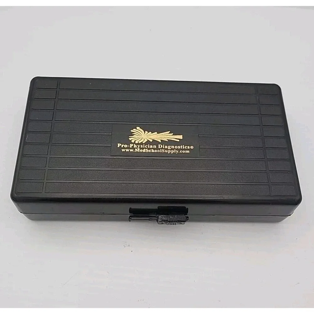 Stainless Steel Metal Otoscope Set w Parts and Box Case Medical‎ Equipment